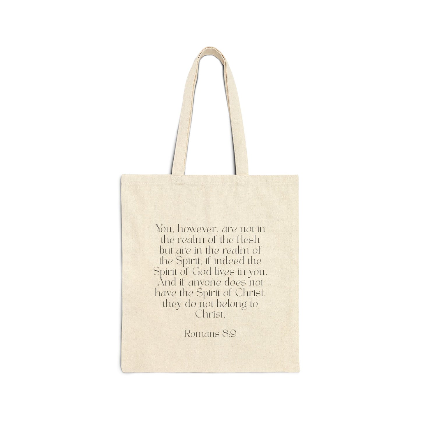 Spirit of God Cross Tote Bag with Roman’s 8:9 Scripture