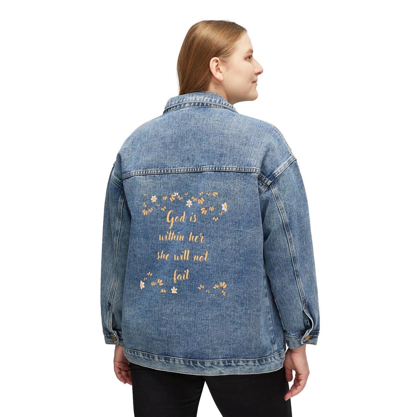 Women's God is Within Her Denim Jacket